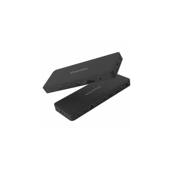 VisionTek VT8100DL Docking Station - for Notebook, Mobile Device, Monitor - Charging Capability - Memory Card Reader - SD, microSD - USB Type C, USB Type A - 4 Displays Supported - 901800