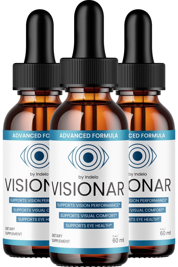 Visionar Drops Eye Support Supplement Visionar Liquid Vitamins Healthy Vision Support, 3 Pack, 3 Month Supply