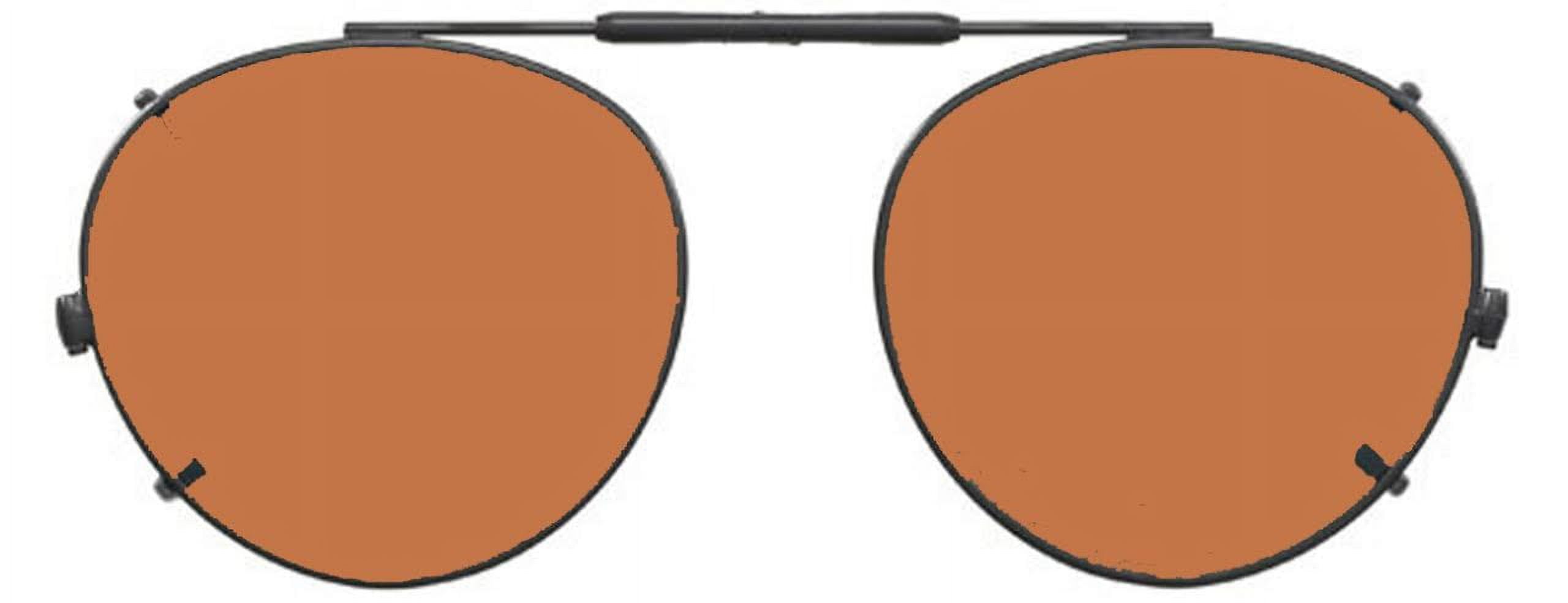 Visionaries Polarized Clip on Sunglasses Round Gold Frame 49 x 43