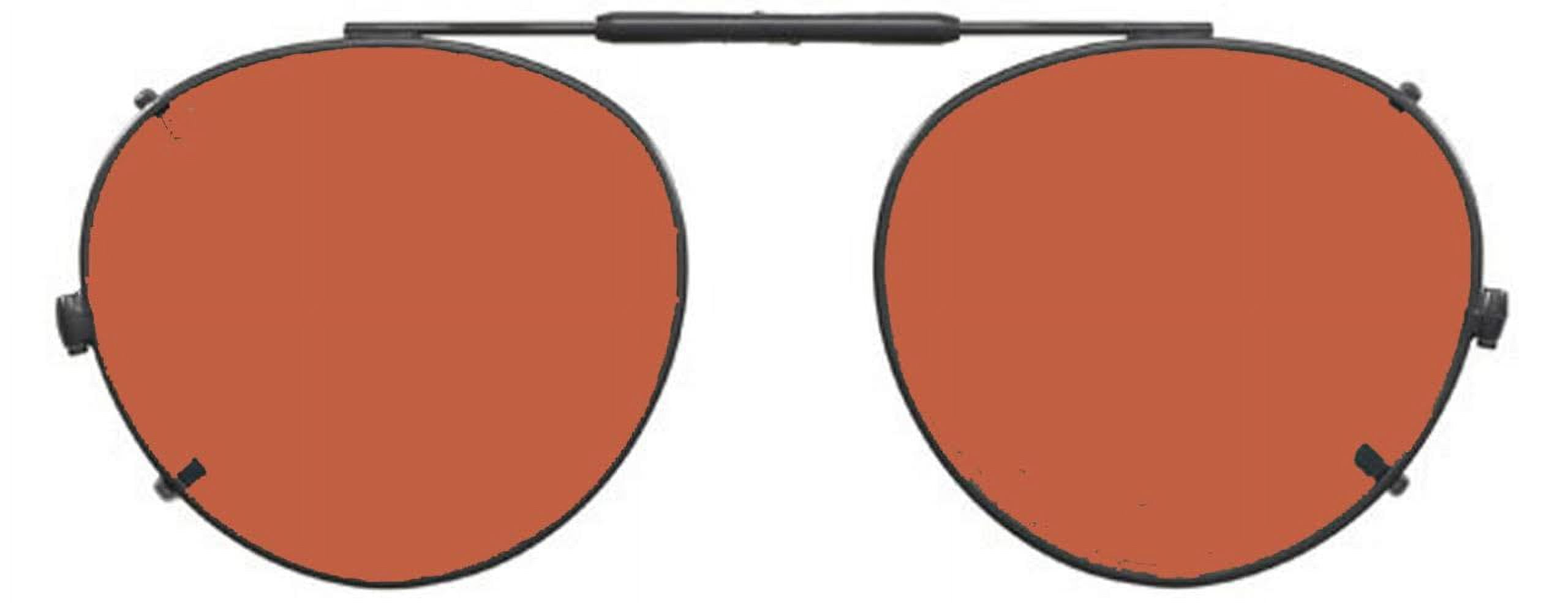 Visionaries Polarized Clip on Sunglasses Round Gold Frame 50 x 45