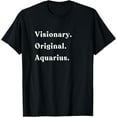 thumbnail image 1 of t-shirt Visionary, Original Aquarius Personality Zodiac Sign T-Shirt mens，black，women，funny，men，journey，Crew Neck, Short Sleeve,printing, 1 of 4