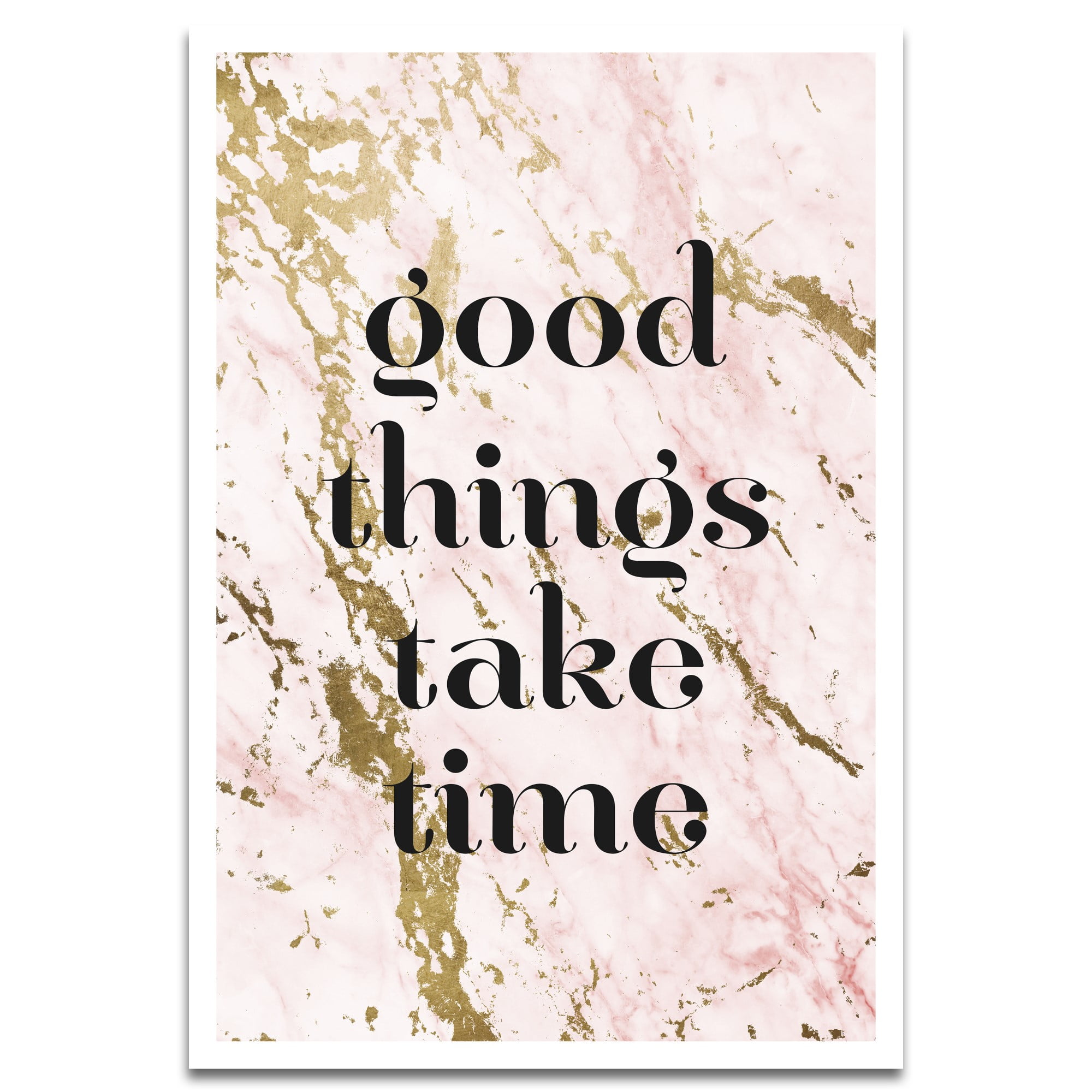 Visionary Prints 'Good Things Marble' Inspirational Quotes and Sayings Wall Art Typography