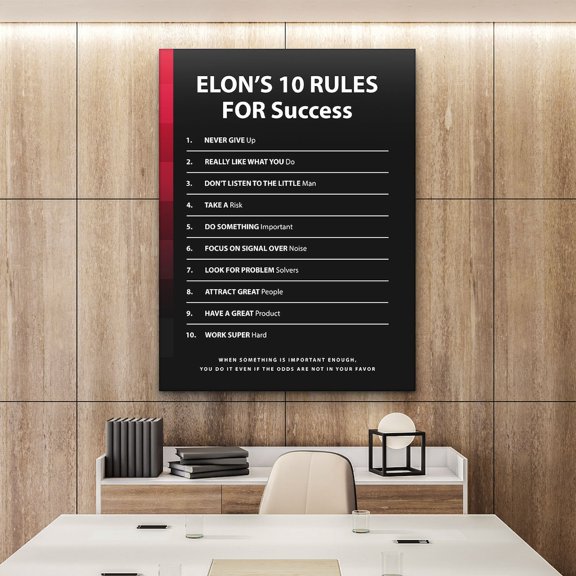 Visionarys 10 Rules for Success Motivational Entrepreneur Inspirational Success Rules Poster