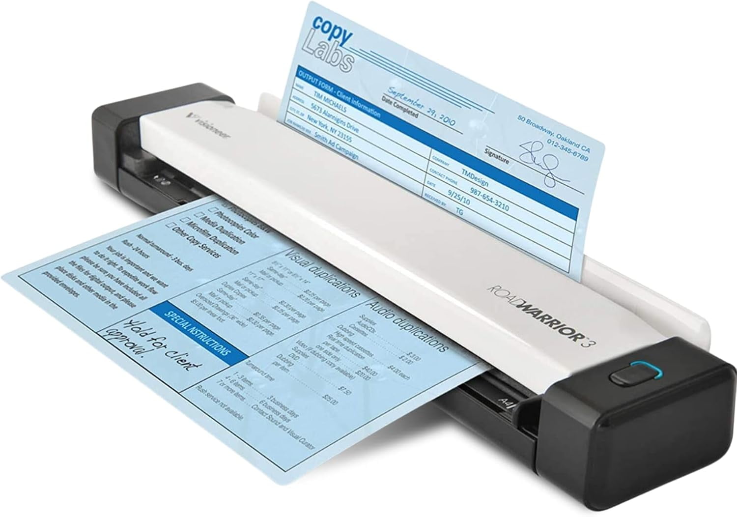 Visioneer RoadWarrior 3 Simplex Mobile Document Scanner for PC and Mac, USB Powered Travel Scanner
