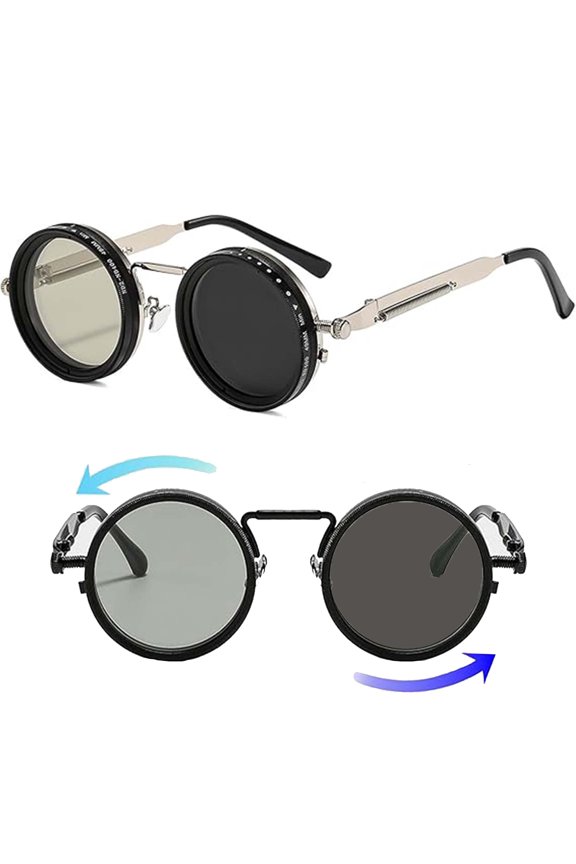 Visionguard Nf Sunglasses,Filter Sunglasses, Retro Metal Round Glasses