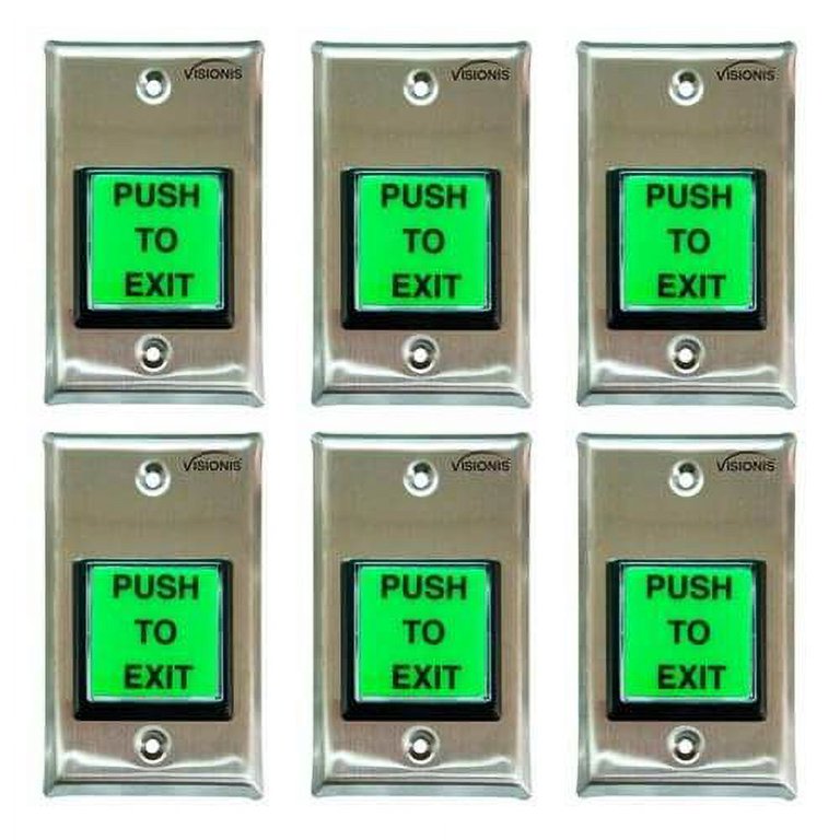 Green Square Push to Exit button for Door Access Control - Visionis