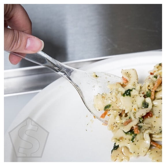 Visions 10" Clear Disposable Plastic Serving Fork - 72/Case