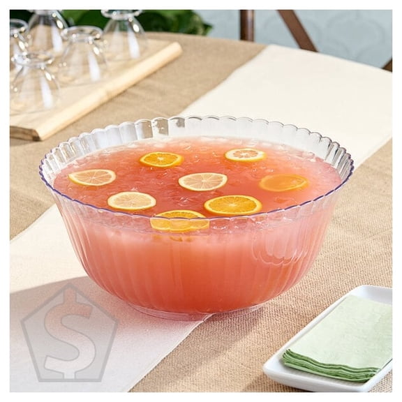 Visions 12 Qt. Clear Plastic Punch Bowl - 6/Case