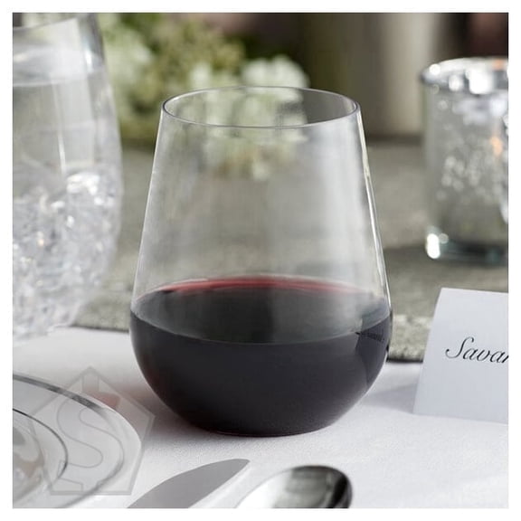 Visions 14 oz. Clear Plastic Stemless Wine Glass - 64/Case