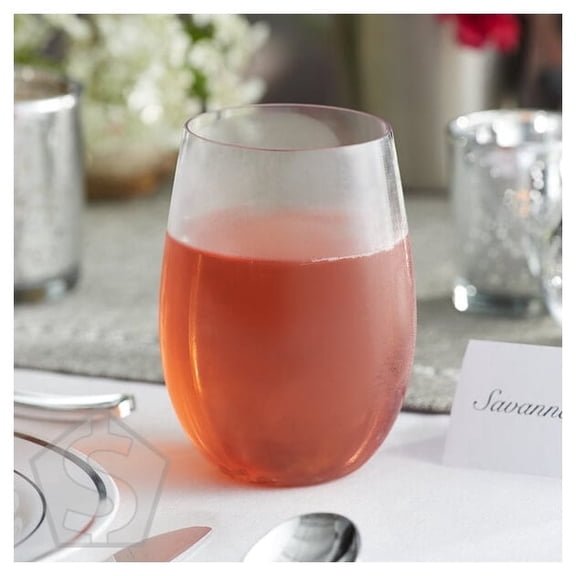 Visions 16 oz. Clear Plastic Stemless Wine Glass - 64/Case