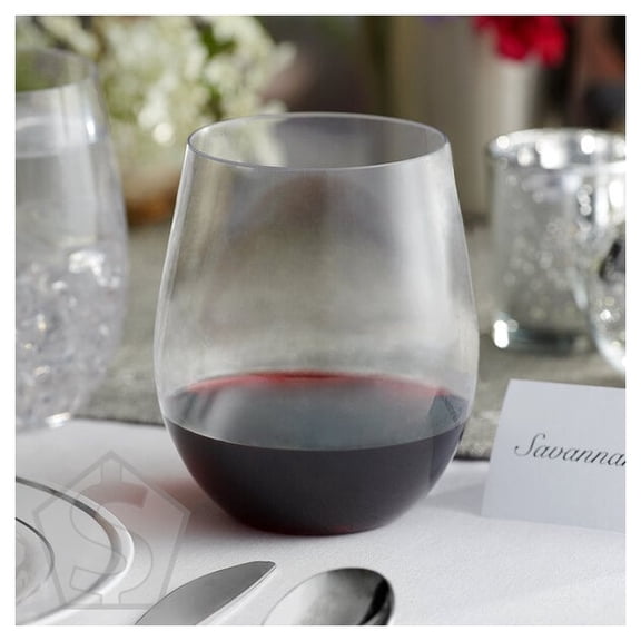 Visions 20 oz. Clear Plastic Stemless Wine Glass - 64/Case