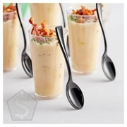 Visions 4 Black Plastic Tasting Spoon - 500/Case