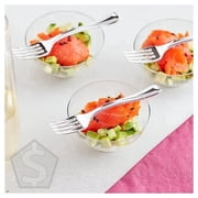 Visions 4 Silver Plastic Tasting Fork - 400/Case