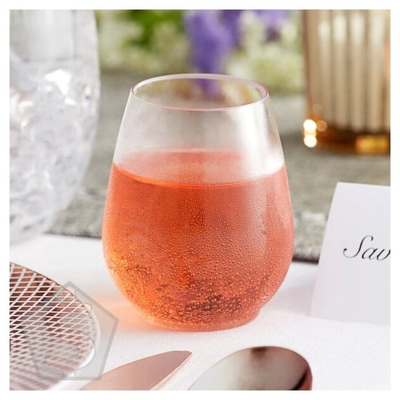 Visions 4 oz. Clear Plastic Stemless Wine Sampler Glass - 64/Case