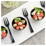 Visions 5 Black Plastic Tasting Fork - 500/Box