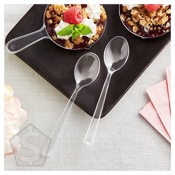 Visions 5" Clear Plastic Tasting Spoon - 500/Box