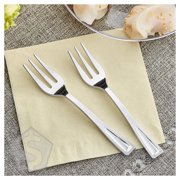 Visions 5 Silver Plastic Tasting Fork - 400/Box