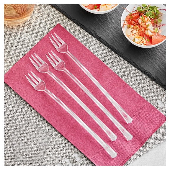 Visions 6" Clear Plastic Tasting Fork - 400/Box