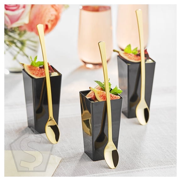 Visions 6" Gold Plastic Tasting Spoon - 400/Box