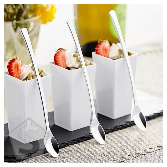 Visions 6" Silver Plastic Tasting Spoon - 400/Box