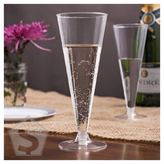Visions 6 oz. Clear 2-Piece Plastic Cone Champagne Flute - 120/Case