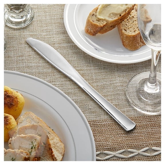 Visions Classic 7 3/4" Extra Heavy Weight Silver Polystyrene Plastic Knife - 600/Case