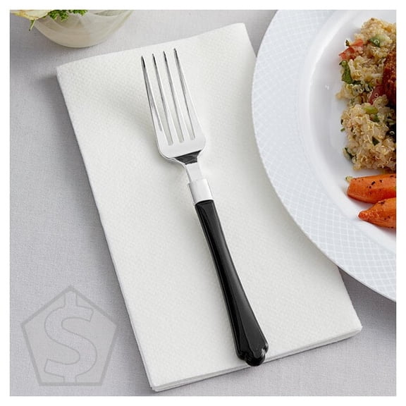 Visions Empire 7" Extra Heavy Weight Polystyrene Plastic Fork with Black Handle - 480/Case