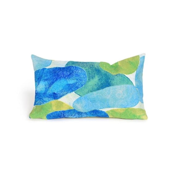 Trans-Ocean Import 7SC1S342004 Visions III 3420-04 Hand Made Seaglass Pillow, Blue - 12 x 20 inch