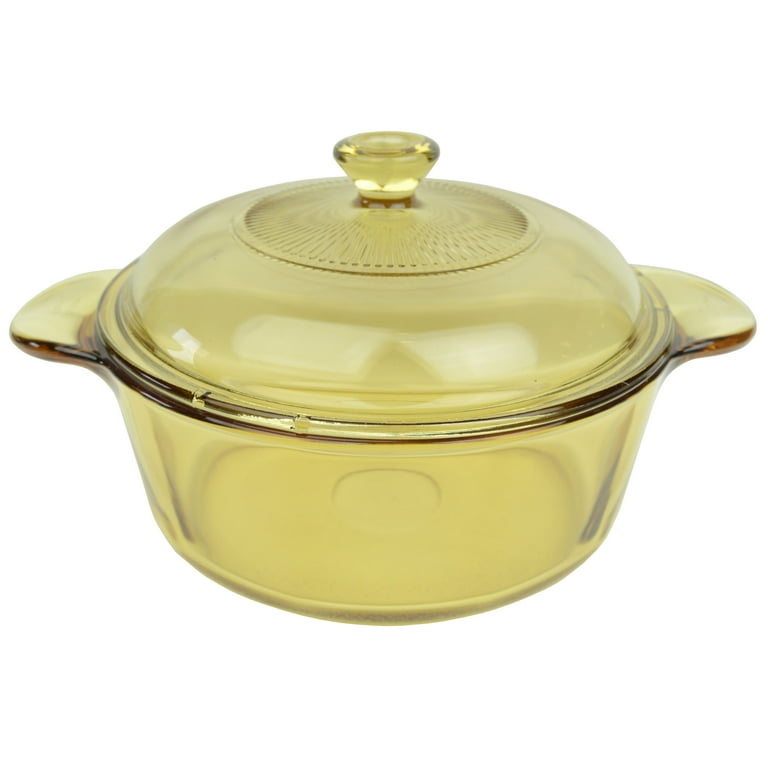 5 Qt 4.5 L Corning Visions Dutch Oven Stock Pot Amber Glass Pyrex