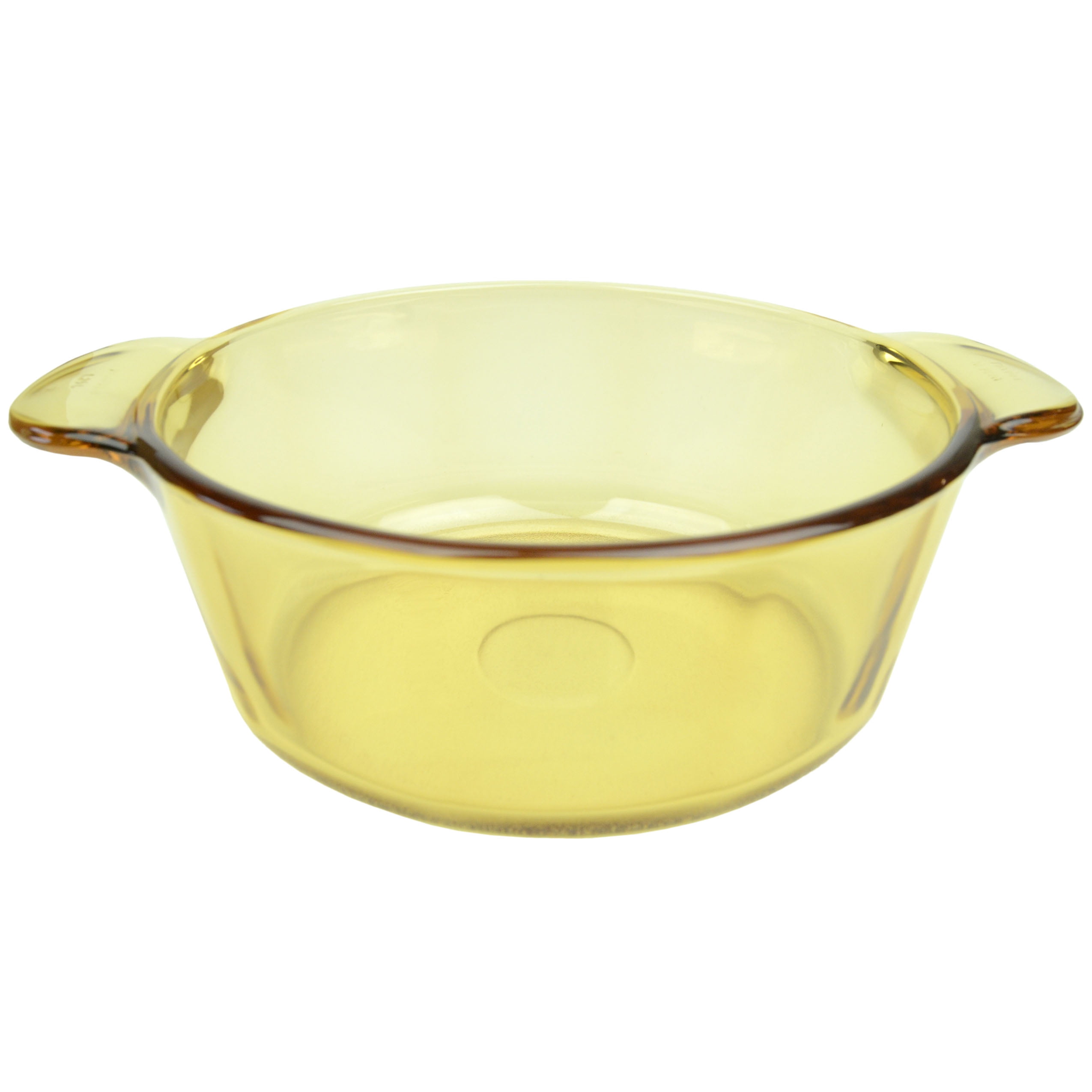 Amber Round Glass 1.25L Casserole Dish with Handles