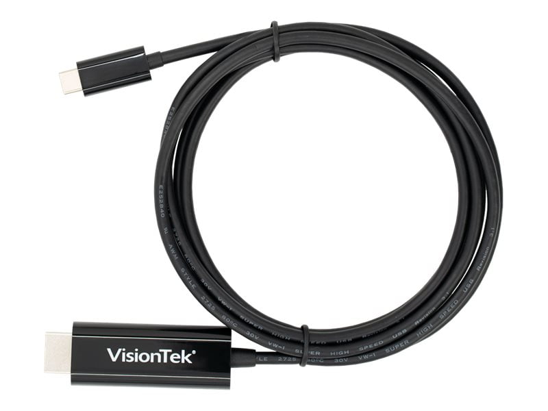 VisionTek 901219 6 Feet USB C/Thunderbolt 3 to HDMI 2.0 Cable - Black