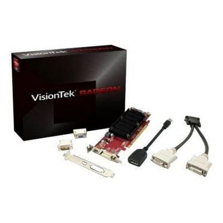Visiontek Radeon 6350 SFF 1GB DDR3 3M DMS59 (2 x DVI-I, miniDP) w/ 2 x DVI-I to VGA Adapter, 900456