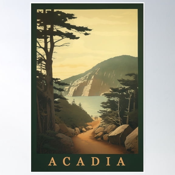 Visit Acadia National Park Poster Wall Art, Modern Wall Decor, 12x18 UNFRAMED