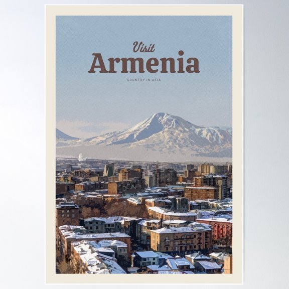 Visit Armenia Poster Wall Art, Modern Wall Decor For Living Room Bedroom, 8x12 UNFRAMED