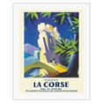 thumbnail image 1 of Visit Corsica (Visitez la Corse) - Corte France - Isle of Beauty - Vintage Travel Poster by Jean Jacquelin c.1960 - Fine Art Rolled Canvas Print 20in x 26in, 1 of 4