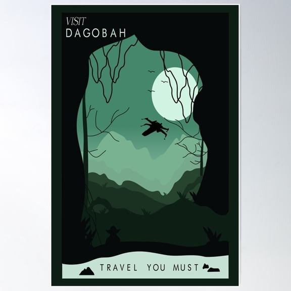 Visit Dagobah You Must Poster Wall Art, Modern Wall Decor For Living Room Bedroom, 8x12 UNFRAMED