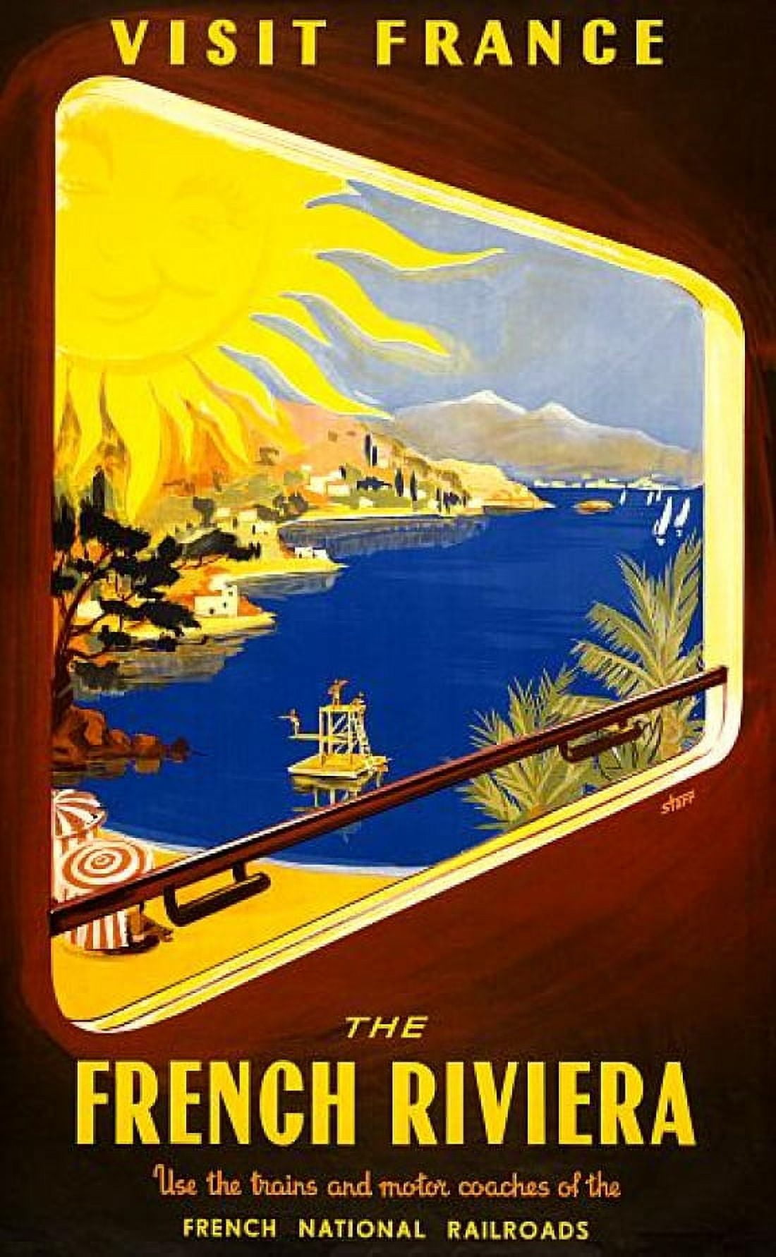 Visit France The French Riviera Travel Canvas Art - (36 x 54)