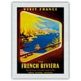thumbnail image 1 of Visit France-The French Riviera-Use Trains and Motor Coaches of the French National Railroads-Vintage Travel Poster by David Starr c.1952-Japanese Unryu Rice Paper Art Print (Unframed) 12 x 16 in, 1 of 4