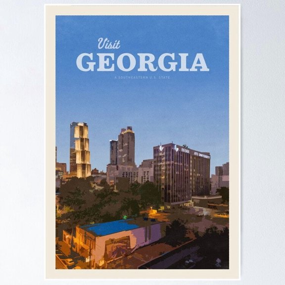 Visit Georgia Wall Art Prints For Home Or Office Home Decor Office Wall Art Living Room Decor Paper Poster Only