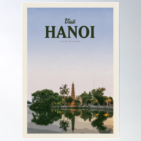 Visit Hanoi Poster Wall Art, Modern Wall Decor For Living Room Bedroom, 8x12 UNFRAMED
