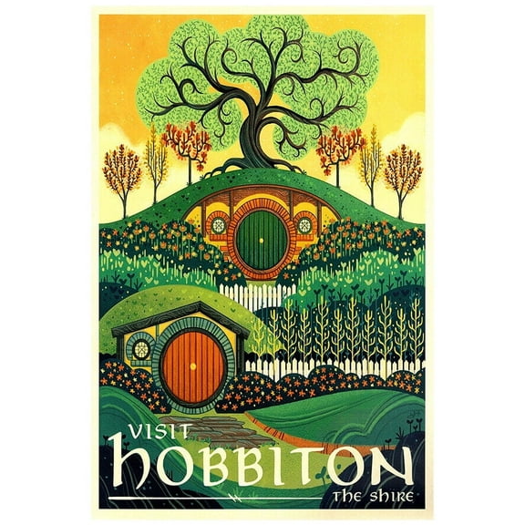 Visit Hobbiton - The Shire - LOTR Poster- The Hobbit (11x17Inches)