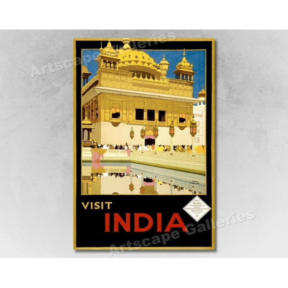 Visit India Delhi House Wall Art Print With 1930s Vintage Travel Decor