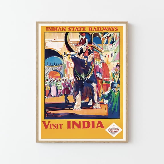 Visit India Vintage Travel Poster Print | Indian Railway Advertisement