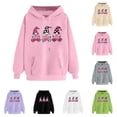 thumbnail image 1 of Visit the JURANMO Store Drawstring Hoodie Sweatshirts for Women Heart Print Long Sleeve Casual Hooded Pullover Lightweight Loose Fall Fashion Sweatshirt Cute Valentines Tops with Pocket Khaki XXL, 1 of 5
