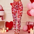 thumbnail image 1 of Visit the JURANMO Store Lightweight Leggings for Women Heart Print High Waist Jogger Workout Tight Pants Soft Stretch Running Sport Legging Valentine's Day Gifts Pink S, 1 of 10