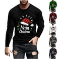 thumbnail image 1 of Visit the JURANMO Store Men Santa Print T Shirts Big and Tall Long Sleeve Round Neck Tee Tops Lightweight Loose Fit Casual Fall Tees Christmas Clothes Gray M, 1 of 6