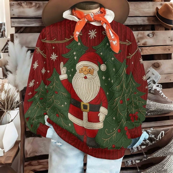 Visit the JURANMO Store Women Fall Sweatshirt Christmas Tree Print Long Sleeve Round Neck Pullover Tops Loose Fit Casual Fall Sweatshirts Xmas Clothes Red XL