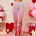 thumbnail image 1 of Visit the JURANMO Store Women Heart Print Leggings Full Length High Waist Casual Tight Pants Fashion Streetwear Legging Valentine's Day Tights Pink XXL, 1 of 10