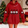 thumbnail image 1 of Visit the JURANMO Store Women's Holiday Hoodies Xmas Tree Print Long Sleeve Casual Pullover Sweatshirts Drawstring Fashion Streetwear Hooded Sweatshirt with Pocket Red S, 1 of 4