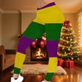 thumbnail image 1 of Visit the JURANMO Store Womens High Waist Leggings Color Block Ankle Length Mardi Gras Tight Pants Fashion Street Legging Carnival Themed Outfits Purple XL, 1 of 6